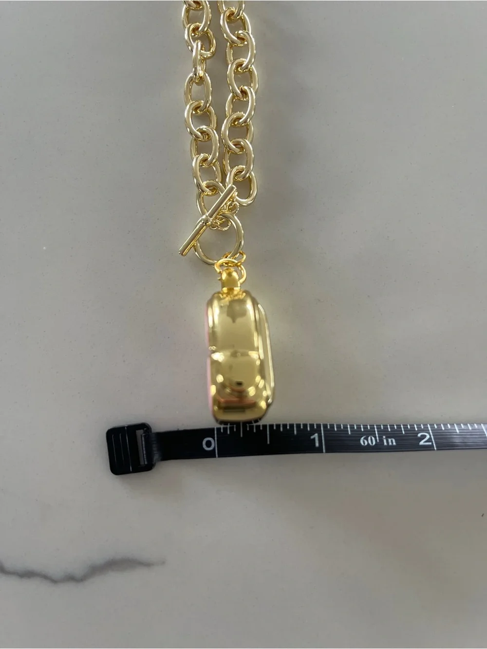 Authentic Chanel Upcycled Large 3D Pink Backpack Charm on 14k GP Toggle Necklace - Picture 8 of 12